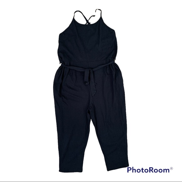 Comune Black Cotton Jumpsuit with Belt Size Medium - Picture 2 of 4